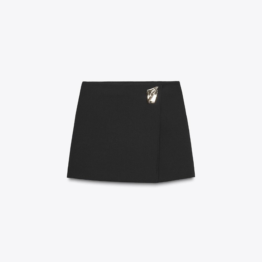 Zara ASYMMETRICAL CULOTTE SKIRT WITH APPLIQUE skort